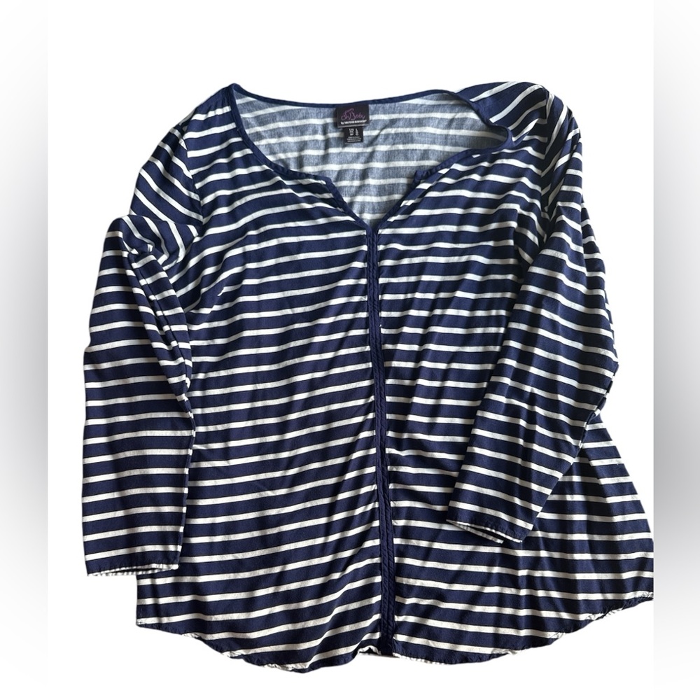 Oh Baby by Motherhood Navy and White Striped Blouse